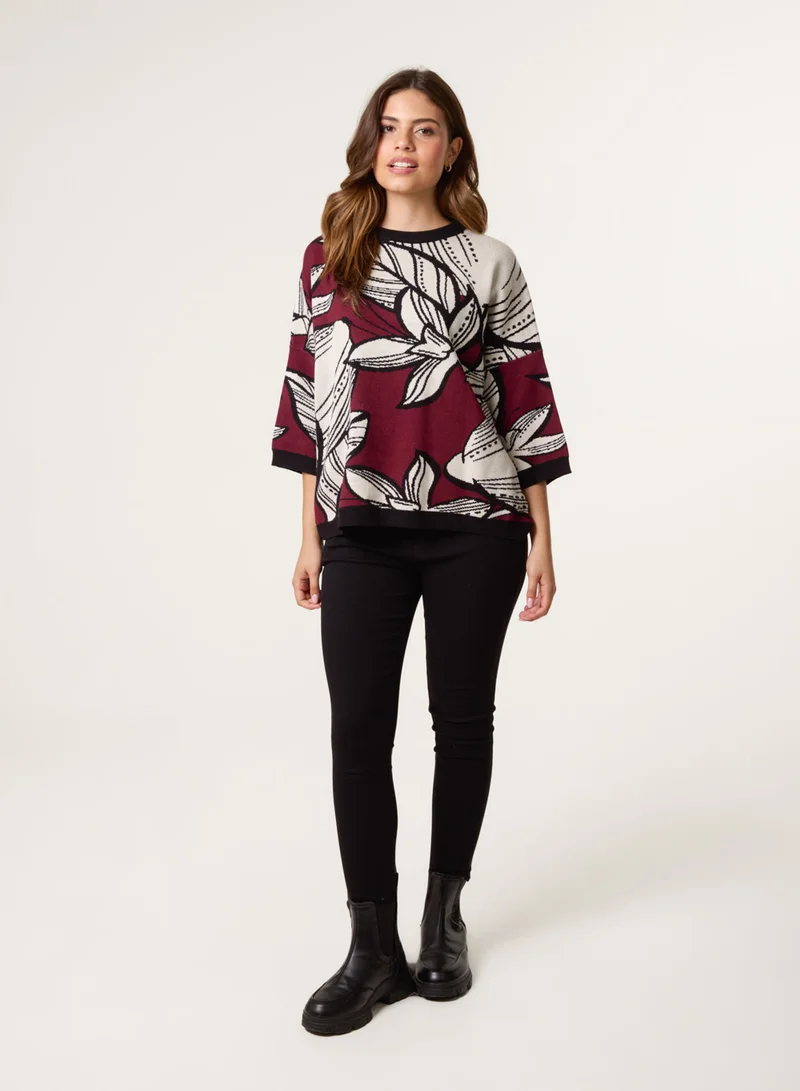 بلو فانيلا كنزة بنقشة زهور