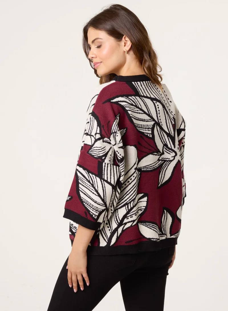 بلو فانيلا كنزة بنقشة زهور