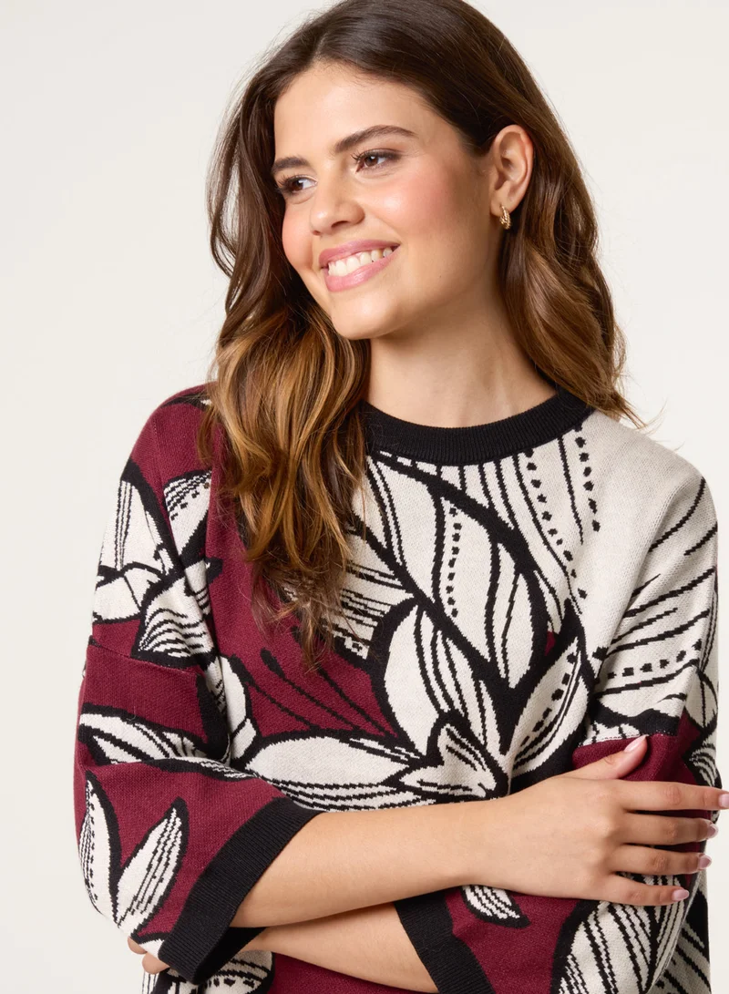 بلو فانيلا كنزة بنقشة زهور