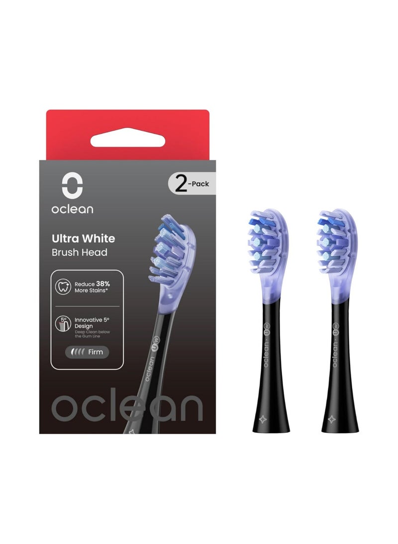 Oclean Brush Head ning & Deep Clean Black — White — Ultra Uw02 Stain - Polishing Element - 2 - Pack - Image 1
