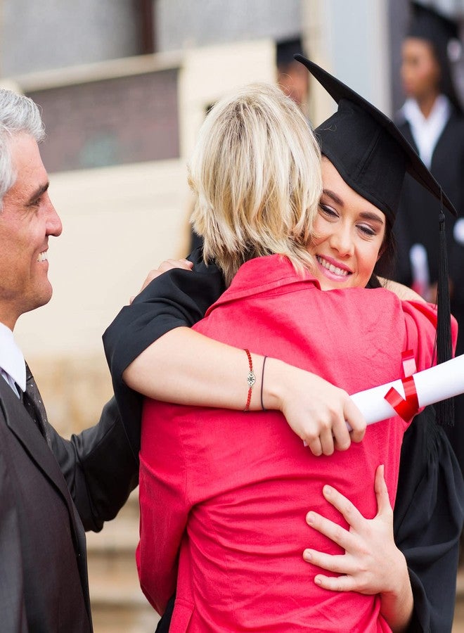 Sureio 12 Pcs Back to School Gift Bulk for Her Him 2025 Adjustable Compass Bracelets for Women Men Braided String Bracelets Gift to Student from Teacher(Red) - Image 5