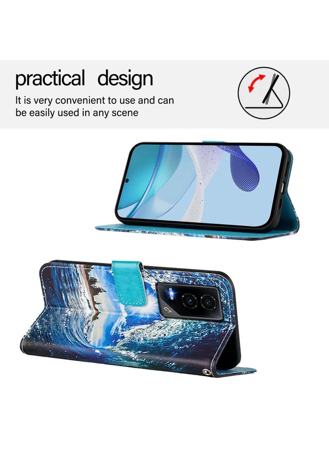 اس-توب جراب هاتف Honor GT من الجلد المنسوج البسيط بنمط رسم ملون - Image 4