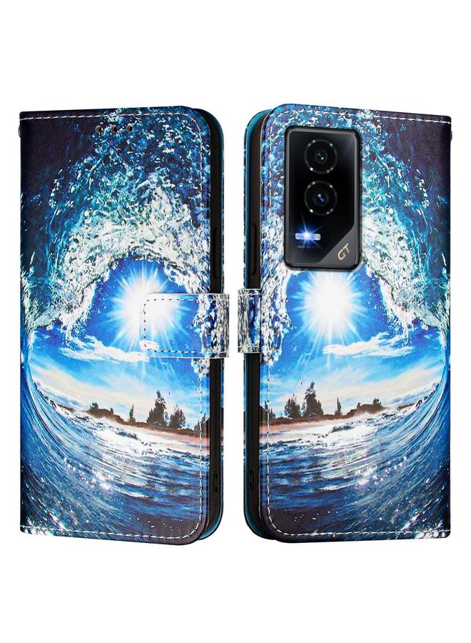 اس-توب جراب هاتف Honor GT من الجلد المنسوج البسيط بنمط رسم ملون - Image 2