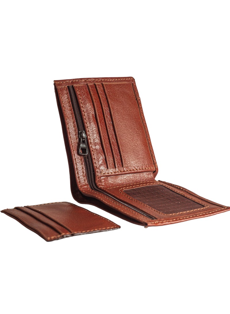 Men's (sa 141) genuine Leather Bifold Sliding 2-in-1 with Removable Card Case Wallet. - Image 4