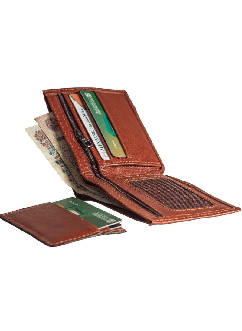 Men's (sa 141) genuine Leather Bifold Sliding 2-in-1 with Removable Card Case Wallet. - Image 5