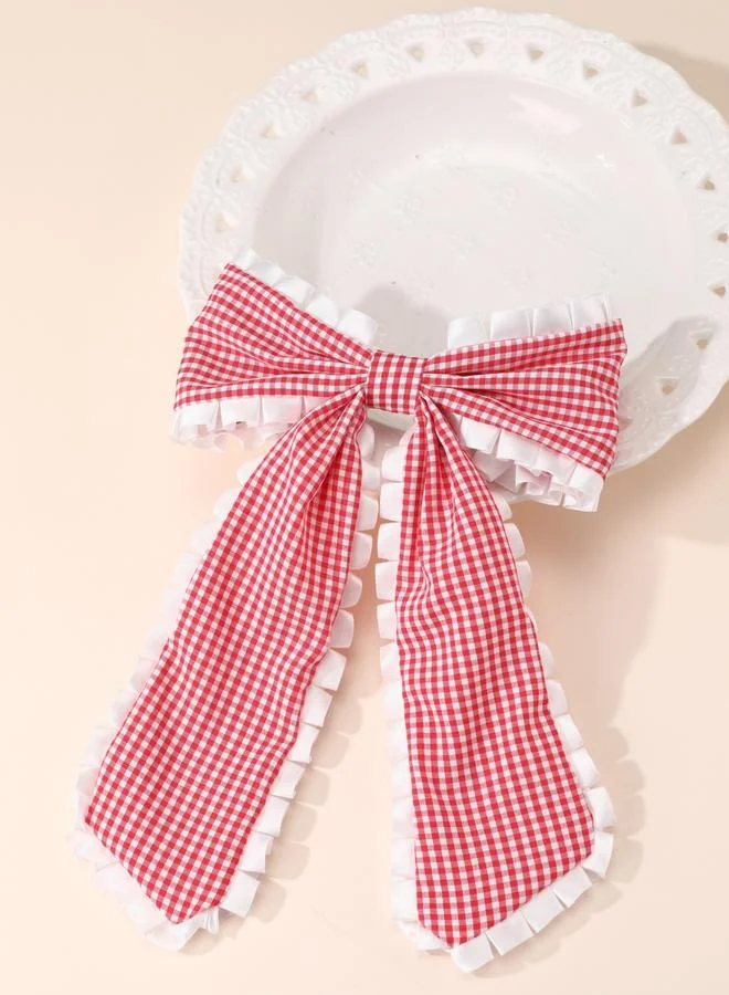 Take Two Red Gingham Bow Hair Clip