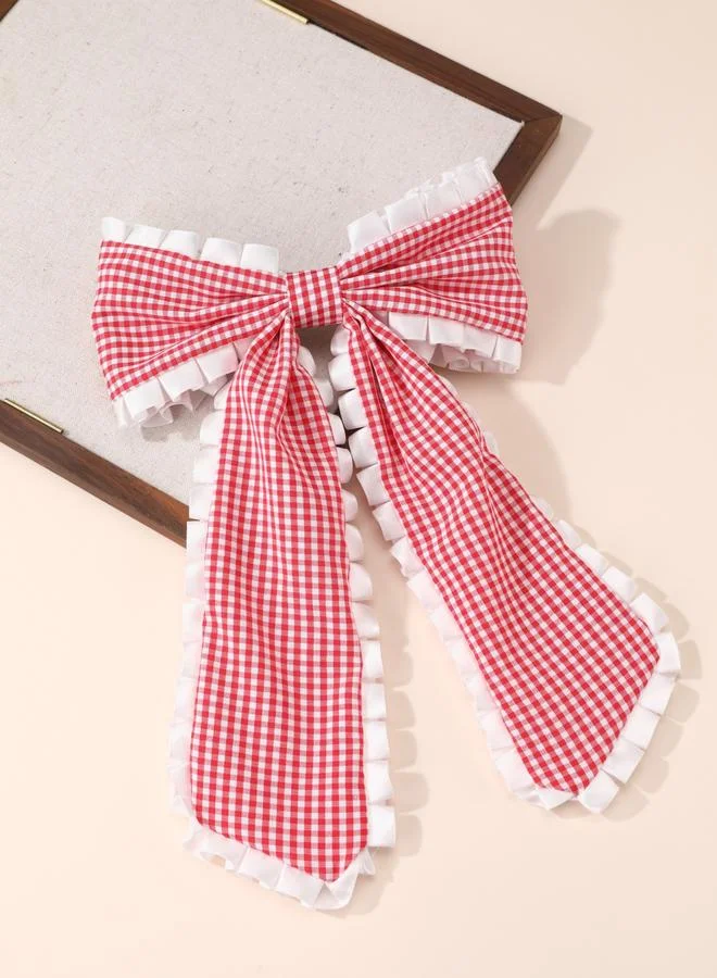 Take Two Red Gingham Bow Hair Clip