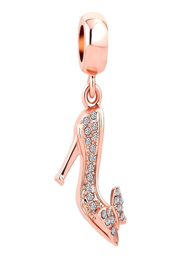 MiiFort High Heel Shoe Bowknot Rose Gold Charm Compatible with Pandora Bracelets Women Christmas Family Daughter Sister Granddaughter - Image 2