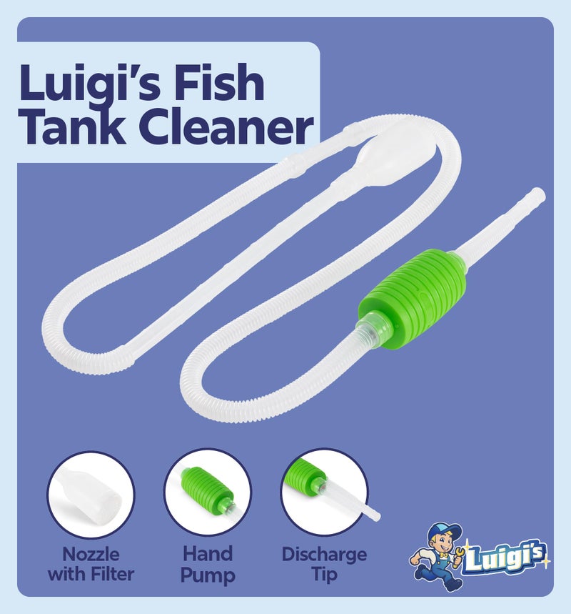 Luigi's Fish Tank Cleaner - Gravel Pump Vacuum for Aquarium - Hand Siphon Hose to Remove and Change Water or Sand in Minutes - Fish Aquarium Accessories, Supplies & Cleaning Tools - Image 3