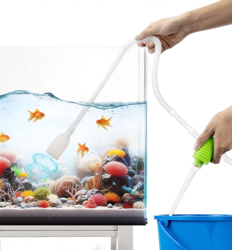 Luigi's Fish Tank Cleaner - Gravel Pump Vacuum for Aquarium - Hand Siphon Hose to Remove and Change Water or Sand in Minutes - Fish Aquarium Accessories, Supplies & Cleaning Tools - Image 1
