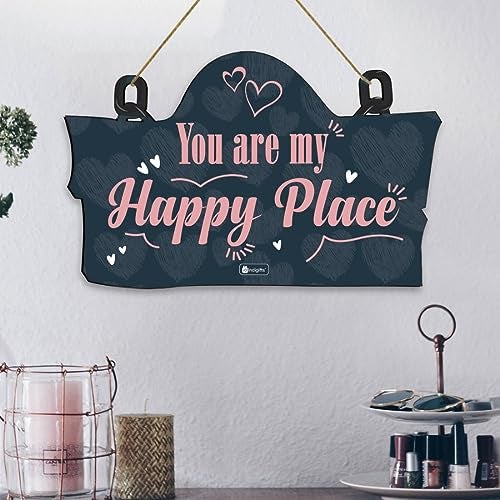 Indigifts You are My Happy Place Wooden Door Wall Hanging - 11.05x7 Inch - Image 2