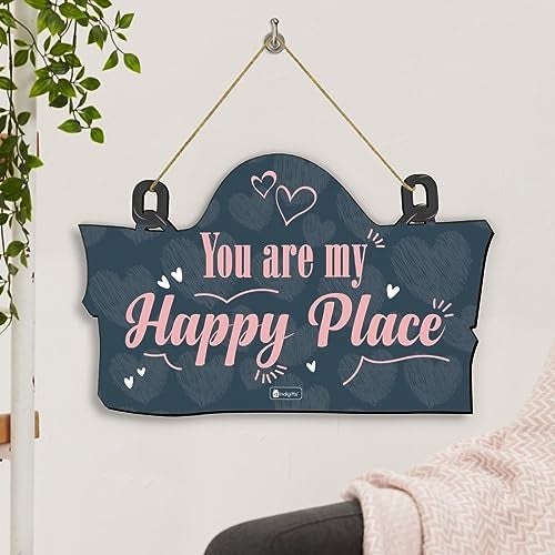 Indigifts You are My Happy Place Wooden Door Wall Hanging - 11.05x7 Inch - Image 3
