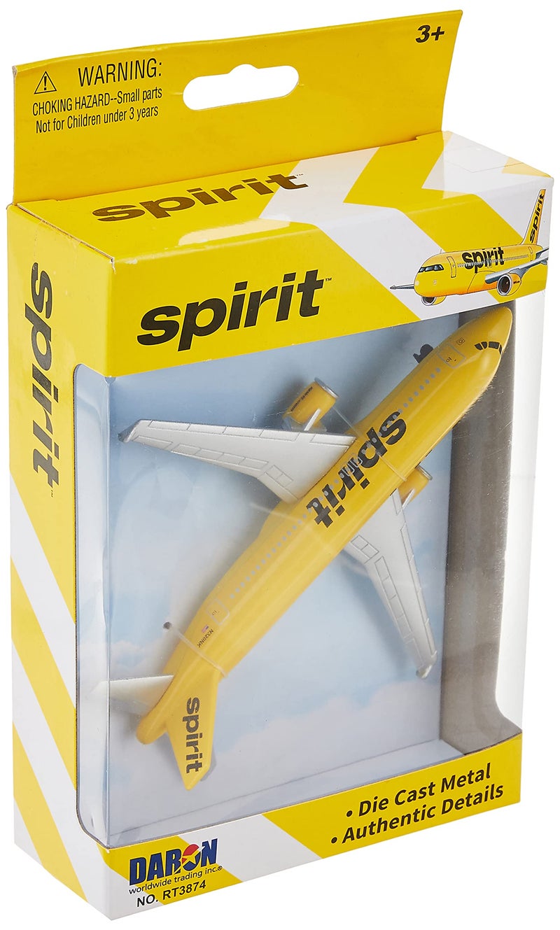Daron Toy Airplane â€“ Spirit Airlines â€“ Die-Cast Metal Model Airplane Toy with Plastic Parts for Kids Ages 3+ - Image 4