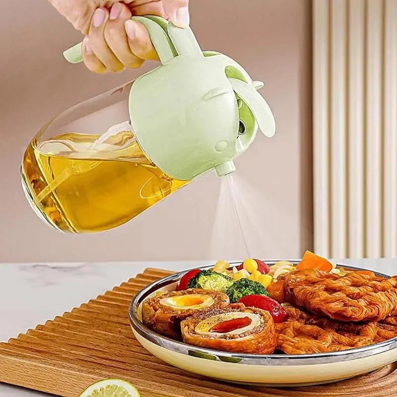TERXA Oil Bottle With Mist Spray Kitchen Glass Oil Dispenser Bottle 2 In 1 Olive Oil Vinegar Sprayer For CookingAir FryerSaladBBQRoasting Leakproof Storage Jar Pack of 1Multicolor500ml - Image 3