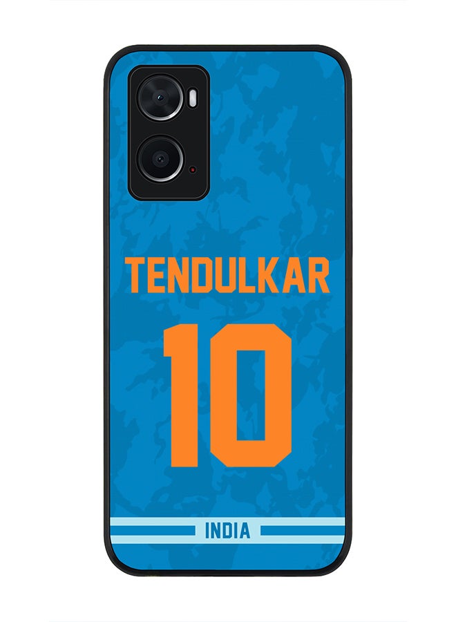 Stylizedd Rugged Black Edge Case for Oppo A96 4G / A36 / A76, Slim fit Soft Case Flexible thin Cover - Player Name - Sachin Tendulkar, Jersey Number- 10 - Image 1