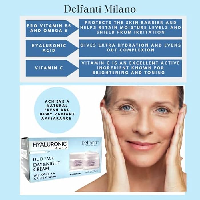 delfanti milano ديلفانتي ميلانو • كريم الليل المقاوم للشيخوخة بحمض الهيالورونيك • مرطب للوجه والرقبة • صنع في إيطاليا - Image 4