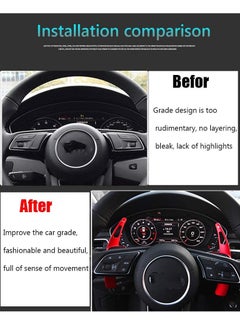 Generic Aluminum Steering Wheel Paddle Shifter Extensions Covers 2PCS for Audi A3、A4、A5、A7、A8、S3、S5(2017-2018) Q5、A8(2018-2019) Q7、TTS(2016-2019) TT(2015-2018) Interior Extensions Accessories DSG Red  - Image 4