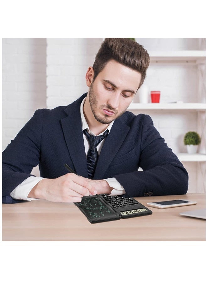 آلة حاسبة علمية مع دفتر ملاحظات شاشة كبيرة 10 أرقام حاسبات مكتبية تدعم الطاقة الشمسية آلة حاسبة قابلة للطي للطلاب والمدارس والجامعات - Image 5