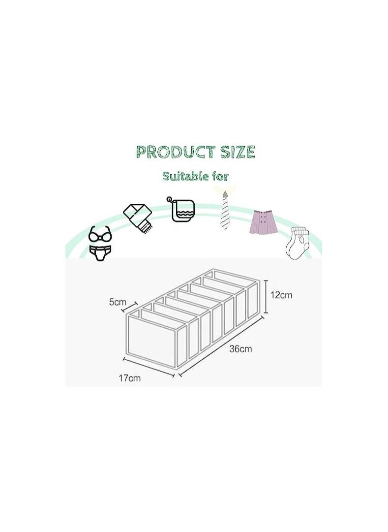 Spaceshoop 4pcs Drawer Organizer Dividers Collapsible Storage Bins Underwear Storage Closet Closet Organizer Drawer Organizer for Socks Bras Scarves Tie Storage Solutions  - Image 2