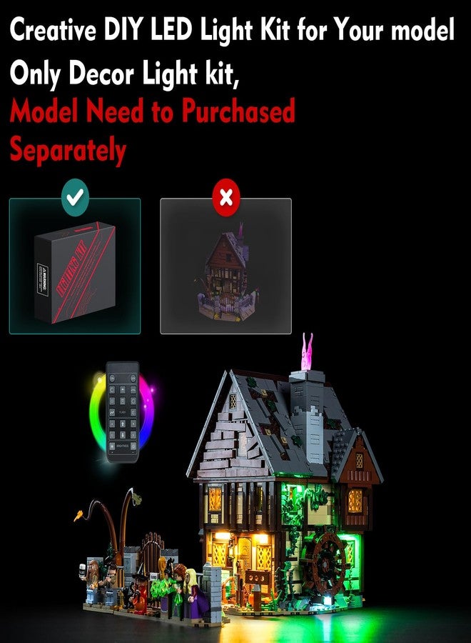 LocoLee Light Kit Compatible with Lego Hocus Pocus: The Sanderson Sisters' Cottage House Decor 21341, Remote Control Lighting Set Accessories Compatible with Lego Ideas 21341 (Lights Only, No Models) - Image 2