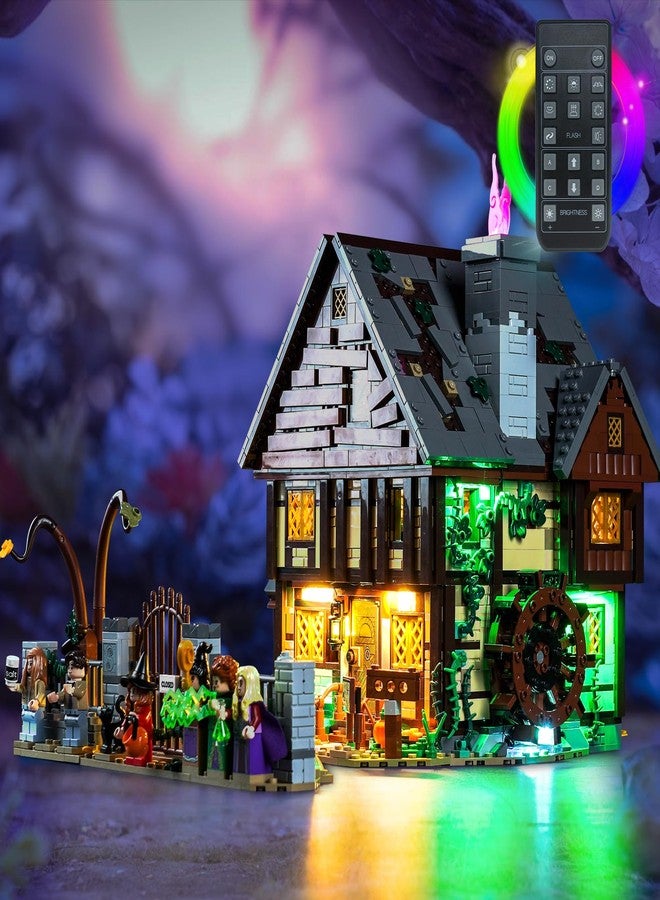 LocoLee Light Kit Compatible with Lego Hocus Pocus: The Sanderson Sisters' Cottage House Decor 21341, Remote Control Lighting Set Accessories Compatible with Lego Ideas 21341 (Lights Only, No Models) - Image 1