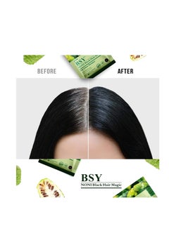 BSY BSY Noni Black Hair Magic Hair color shampoo (20ml x 10 Sachets) | Ammonia Free Hair Color Shampoo for men,Natural Black Permanent Hair Dye Shampoo for women,Noni Fruit Hair Dye,Hair Coloring Shampoo  - Image 5