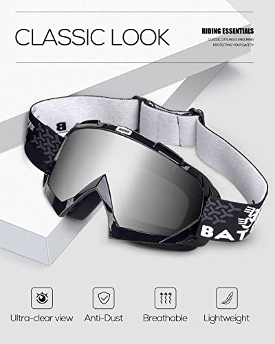 BATFOX Dirt Bike ATV Goggles Motorcycle Gear Riding Motocross Dirtbike 4Wheeler MX DH Accessories Goggles Glasses for Men Women Youth UV400 Protection Dustproof AntiSlip Strap - Image 3