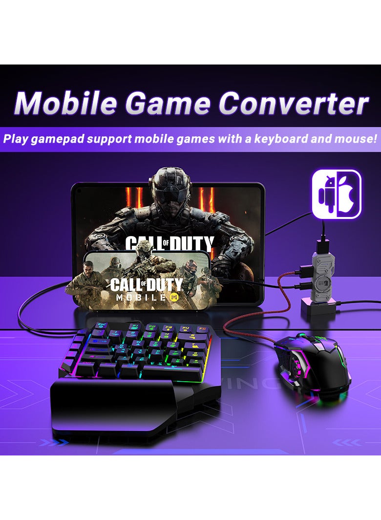M9 5 in 1 mobile gaming keyboard and mouse combo pack for Android iOS most of the games, no APP mapping plug and play, wired and bluetooth dual mode, also support office mode  - Image 2
