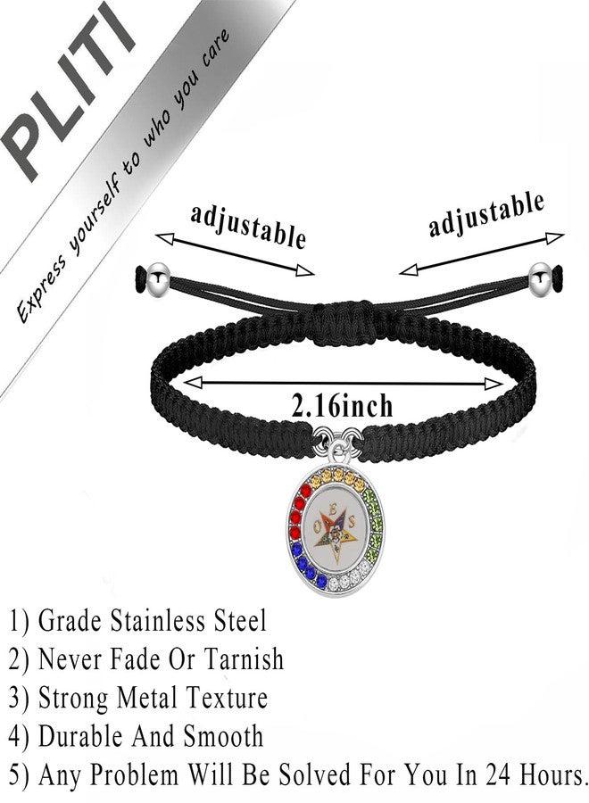 PLITI OES Sorority Gift Sisterhood Gift Sorority Sister Gifts OES Symbol Bracelet For Women (OES rope bg) - Image 2