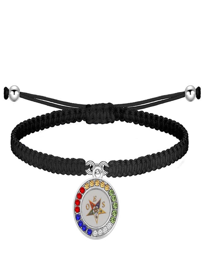 PLITI OES Sorority Gift Sisterhood Gift Sorority Sister Gifts OES Symbol Bracelet For Women (OES rope bg) - Image 1