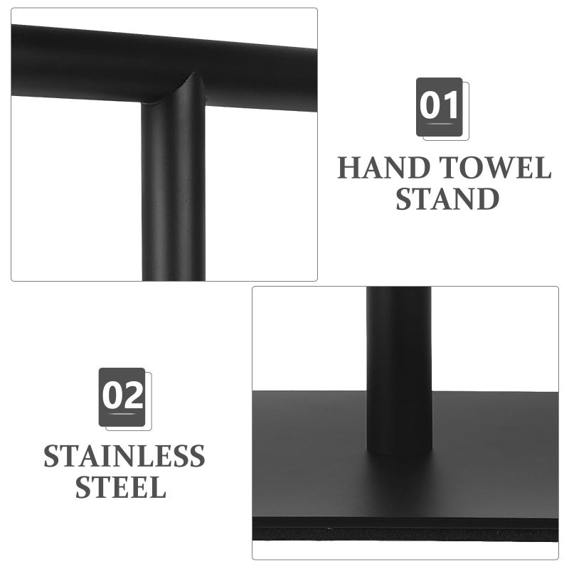 Stainless Steel Standing Towel Rack With Balanced Base For Vanity Countertop And Kitchen - Image 4