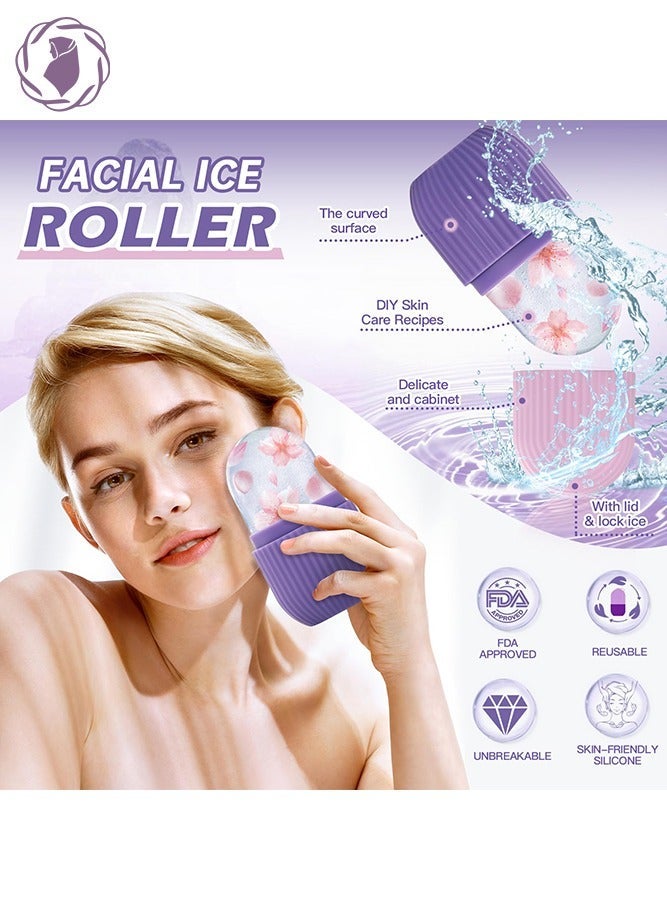 Captaintech Roller for Face, Beauty Facial Massage, Glow Cube for Face, Skin Care Tools for Eye Wrinkles, Ainkcne Puffiness Relief (Purlpe) - Image 3