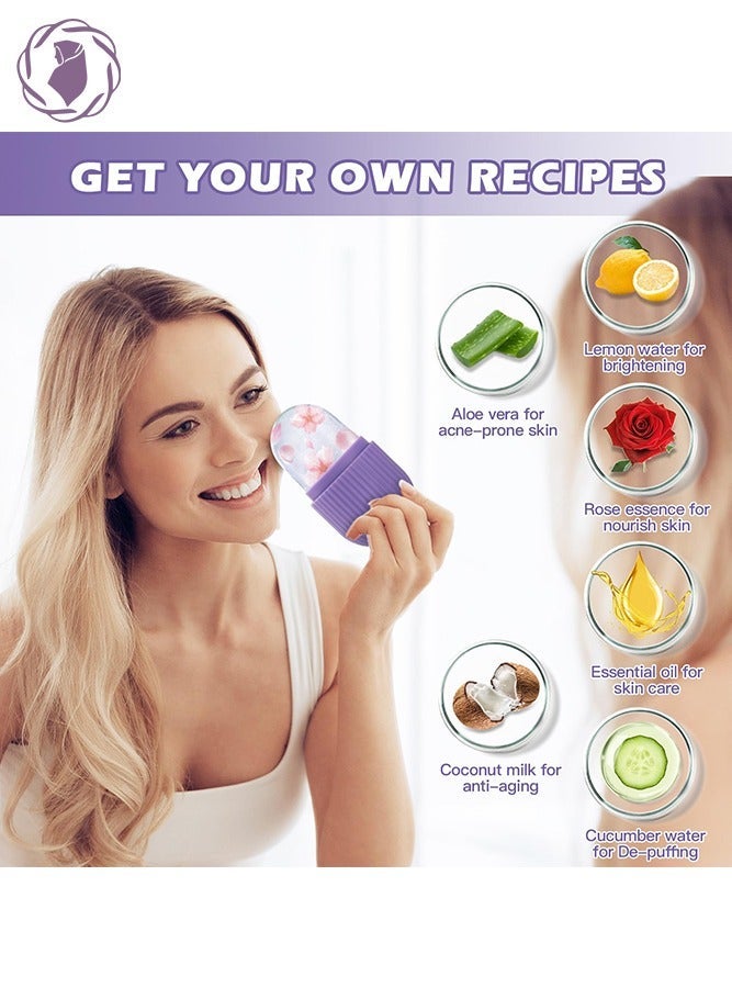 Captaintech Roller for Face, Beauty Facial Massage, Glow Cube for Face, Skin Care Tools for Eye Wrinkles, Ainkcne Puffiness Relief (Purlpe) - Image 5