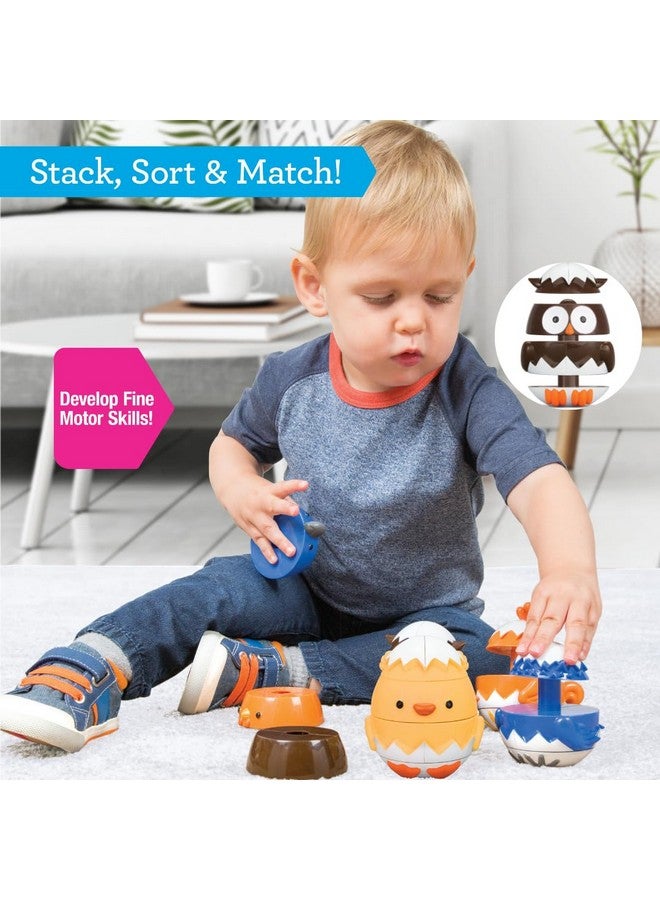 Svan Egg Stacking & Sorting Animals, Mix & Match Adorable Hatching Friends- 4 Different Animals- Creative, Educational & Imaginative Hands On Building Toys- for Baby Toddler Kids Gift- Chick Owl Duck Bird - Image 2