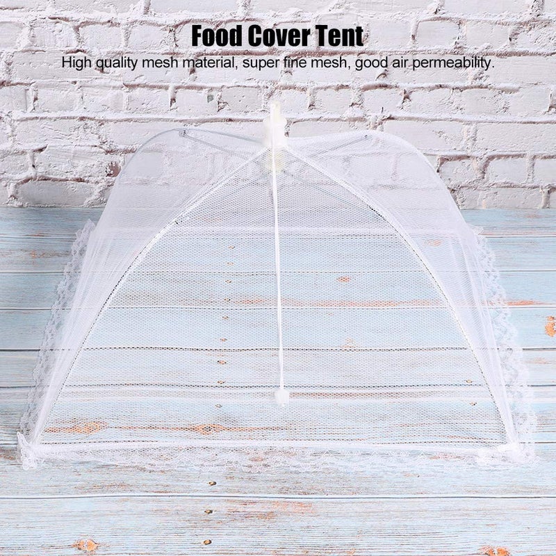 Foldable Mesh Food Cover 12.6x12.6 Inches Set of 2 Dome Shape for Picnic BBQ Party - Image 3