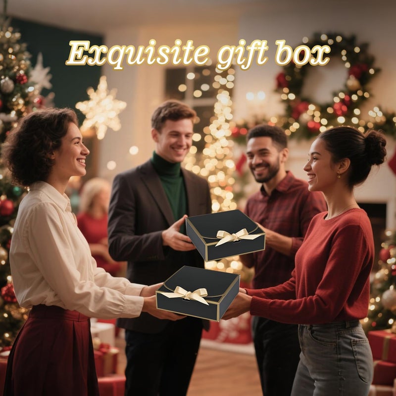 WLUSEAXI 10Pack Small Gift Boxes, 6.5''x6.5''x2'' Black Gift Boxes with Ribbon, Small Boxes for Gifts Birthday Wedding Party Valentine's Day Mother's Day - Image 4