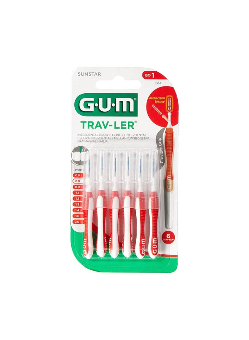 فرشاة بين الأسنان من TRAV-LER 1314، 0.8 مم، عبوة من 6 قطع