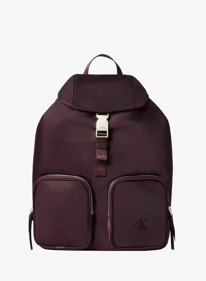 CALVIN KLEIN Soft Satin Nylon Flap Backpack