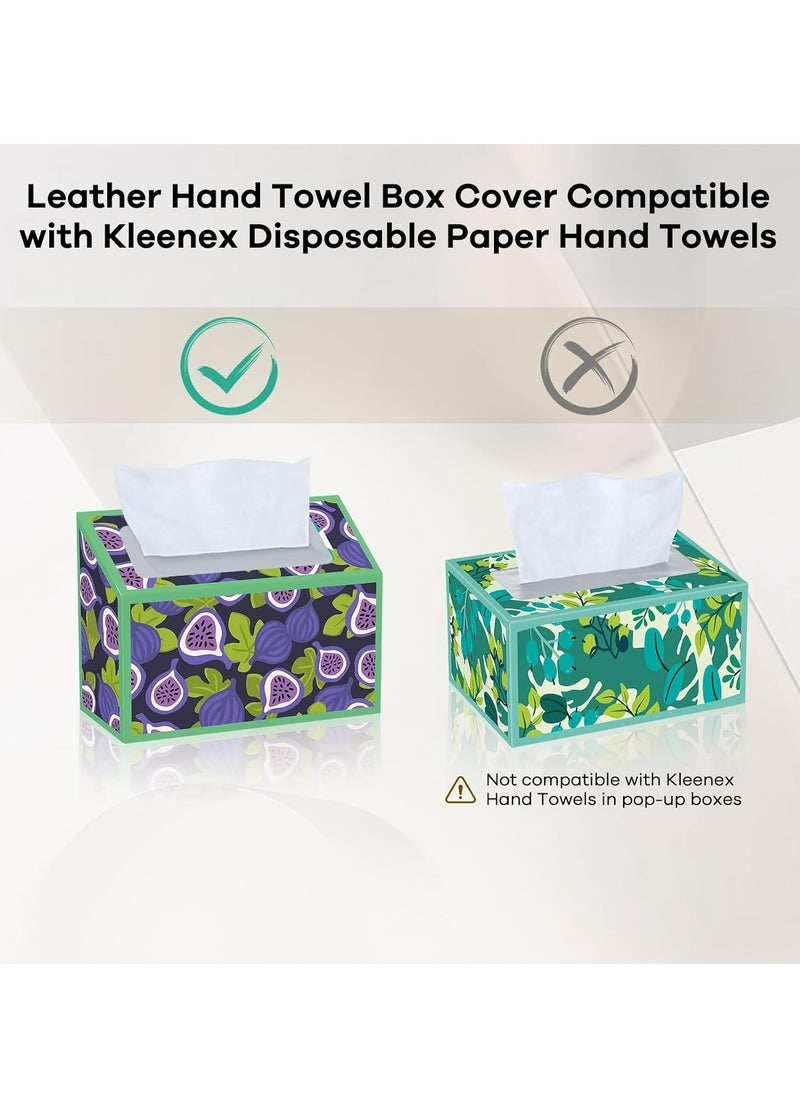 Oasisgalore - Tissue Box Cover Holder, Leather Paper Towel Dispenser for Tabletop, Bathroom, Car, Office (Black-1 Pack) - Image 1