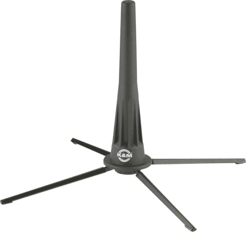 KM K&M König & Meyer 18020.000.55 Oboe In-Bell Stand | Stable 4 Leg Flute, Clarinet, Recorder, Wind Instrument Holder | Lightweight Portable Compact | Secure Level Base | German Made | Black - Image 1