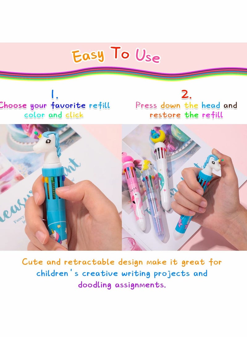 SYOSI Ballpoint Pen, 24 Pack 0.5mm 10-in-1 Multicolor Ballpoint Pen 10 Colors Retractable Ballpoint Pens - Image 4