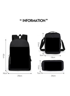 NIBEMINENT Cartoon printed three piece backpack for primary and secondary school students, anime backpack, shoulder bag, pencil case  - Image 2