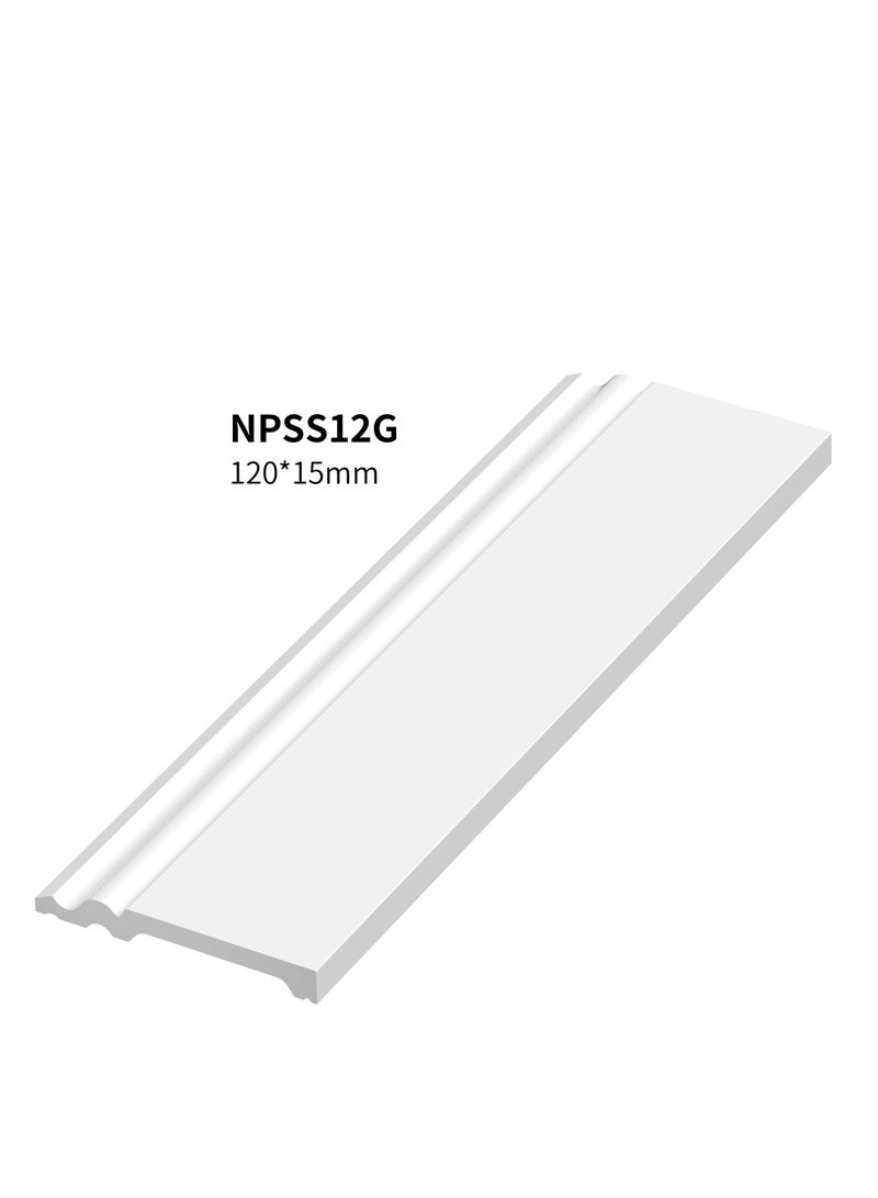 عالم نسيل نعلات من مادة البوليسترين PS Skirting Board - مقاس 12*1.5*240 سم - 5 حبات/أعواد - Image 2