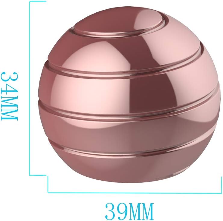 Apqdw 1.54 Inch Kinetic Spinning Desk Toys, ADHD Stress Relief Sensory Fidgets for Kids and Adults, Classroom Office, Party Favors, Rose Gold - Image 2