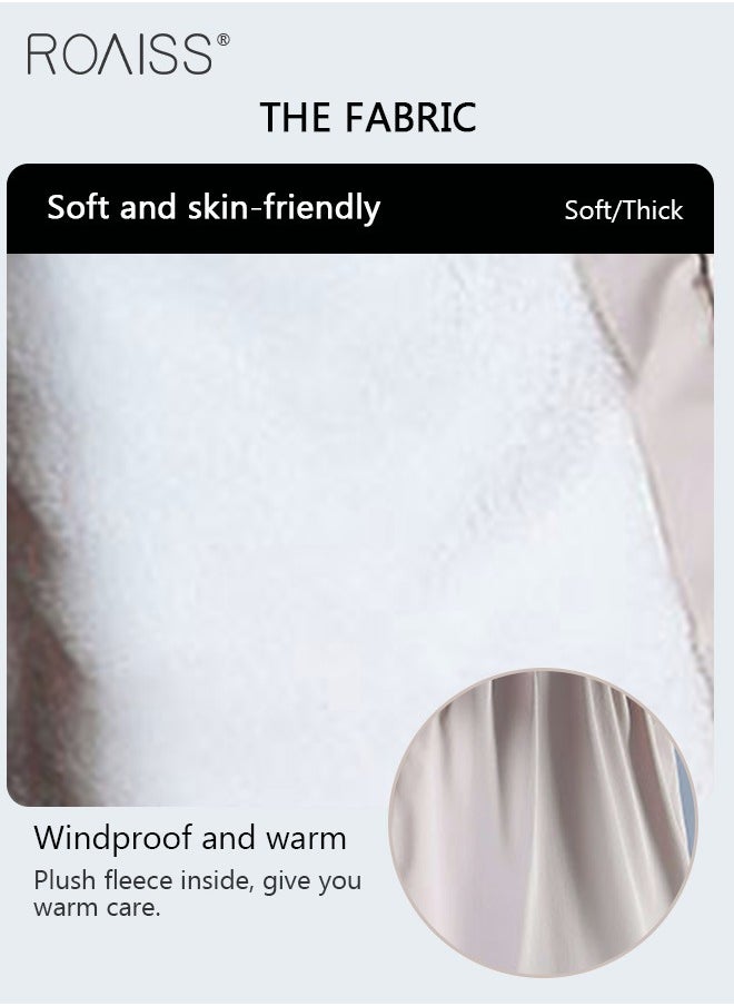 roaiss - Women Jackets Hooded Windbreaker Female Fleece Warm Thick Cotton Padded Women Mid-Length Plus Fleece Hooded Cotton Jacket Women Zip-In Hooded Coat. - Image 1