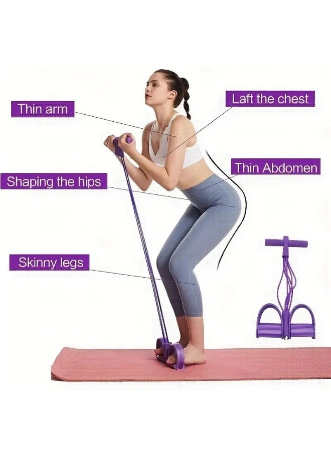 1 rubber tube pedal tensioner, home yoga leg six tube elastic rope tension strap, full body stretching tension rope, upper limb fitness assistive device, fitness yoga leg - Image 4