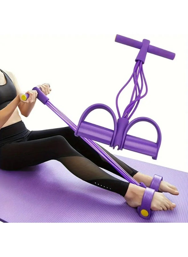 1 rubber tube pedal tensioner, home yoga leg six tube elastic rope tension strap, full body stretching tension rope, upper limb fitness assistive device, fitness yoga leg - Image 1