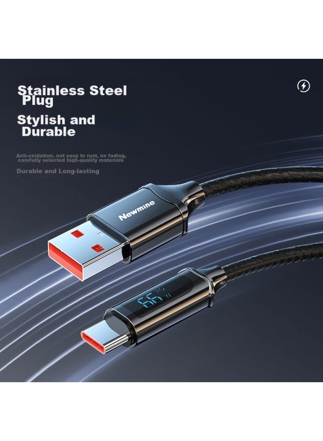 Newmine W Type-c Data Cable, 6a/5a Super Fast Charging, 1.2 Meter Charging Cord, Universal, Digital Display Version - Image 4