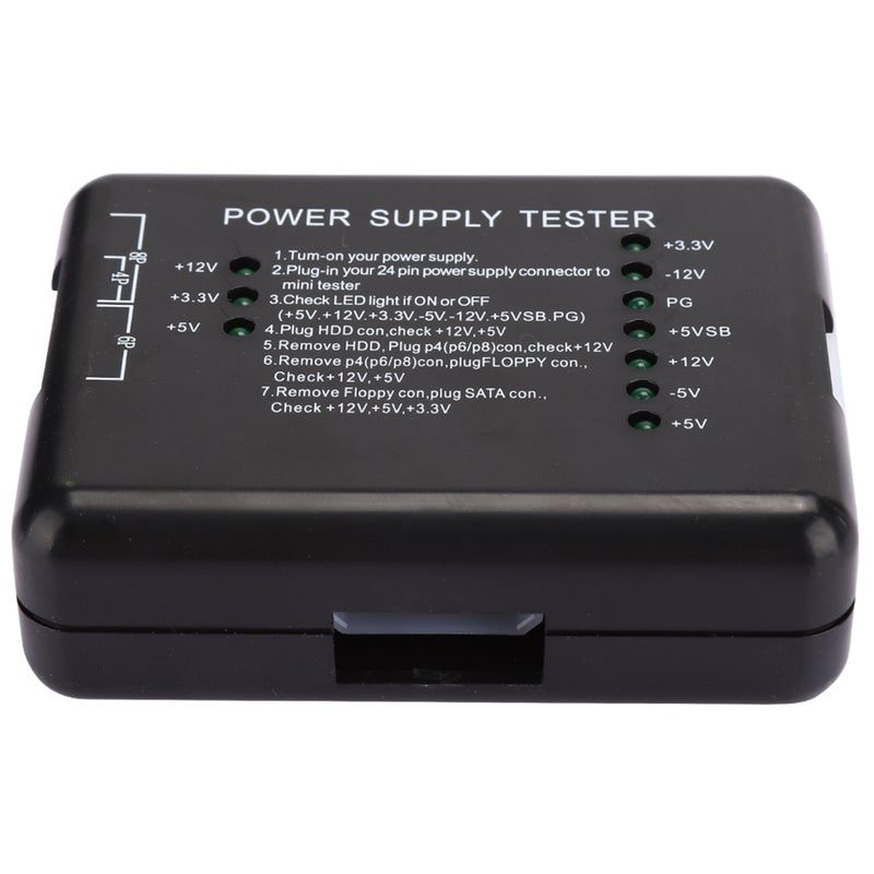 Power Supply Tester: ABS Material, Long Service Life - Easy Operation, LED Indicator Voltage Check for Computer Technicians, PC Troubleshooting & Diagnose - Image 1
