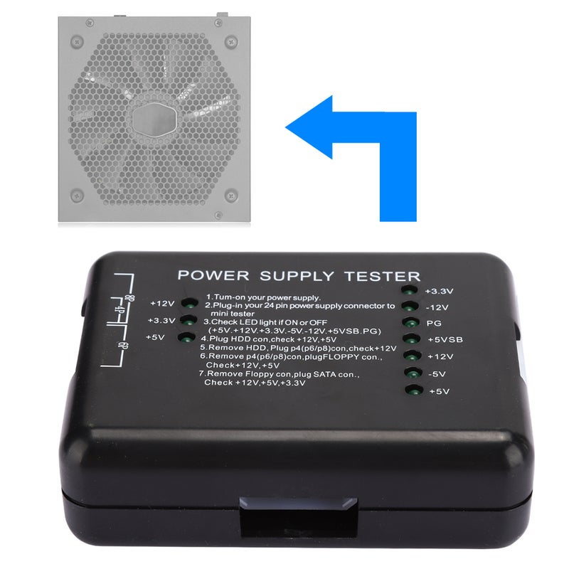 Power Supply Tester: ABS Material, Long Service Life - Easy Operation, LED Indicator Voltage Check for Computer Technicians, PC Troubleshooting & Diagnose - Image 5